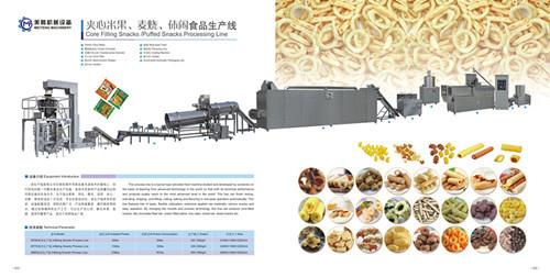 cheesy puffs machine/Corn Filling food processing line/Inflating snacks food processing line